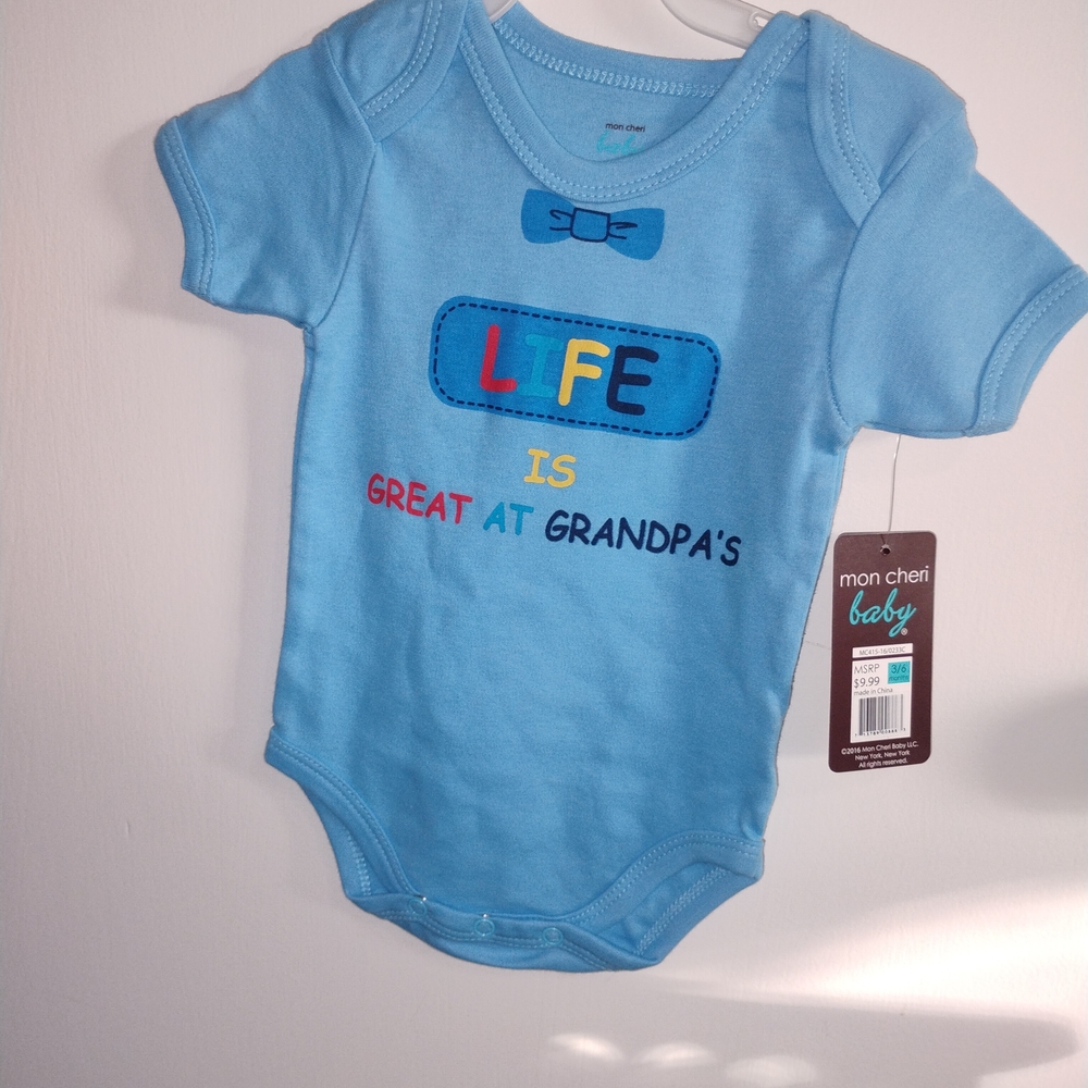 Mon Cheri Blue Bodysuit - Life is Great at Grandpa's